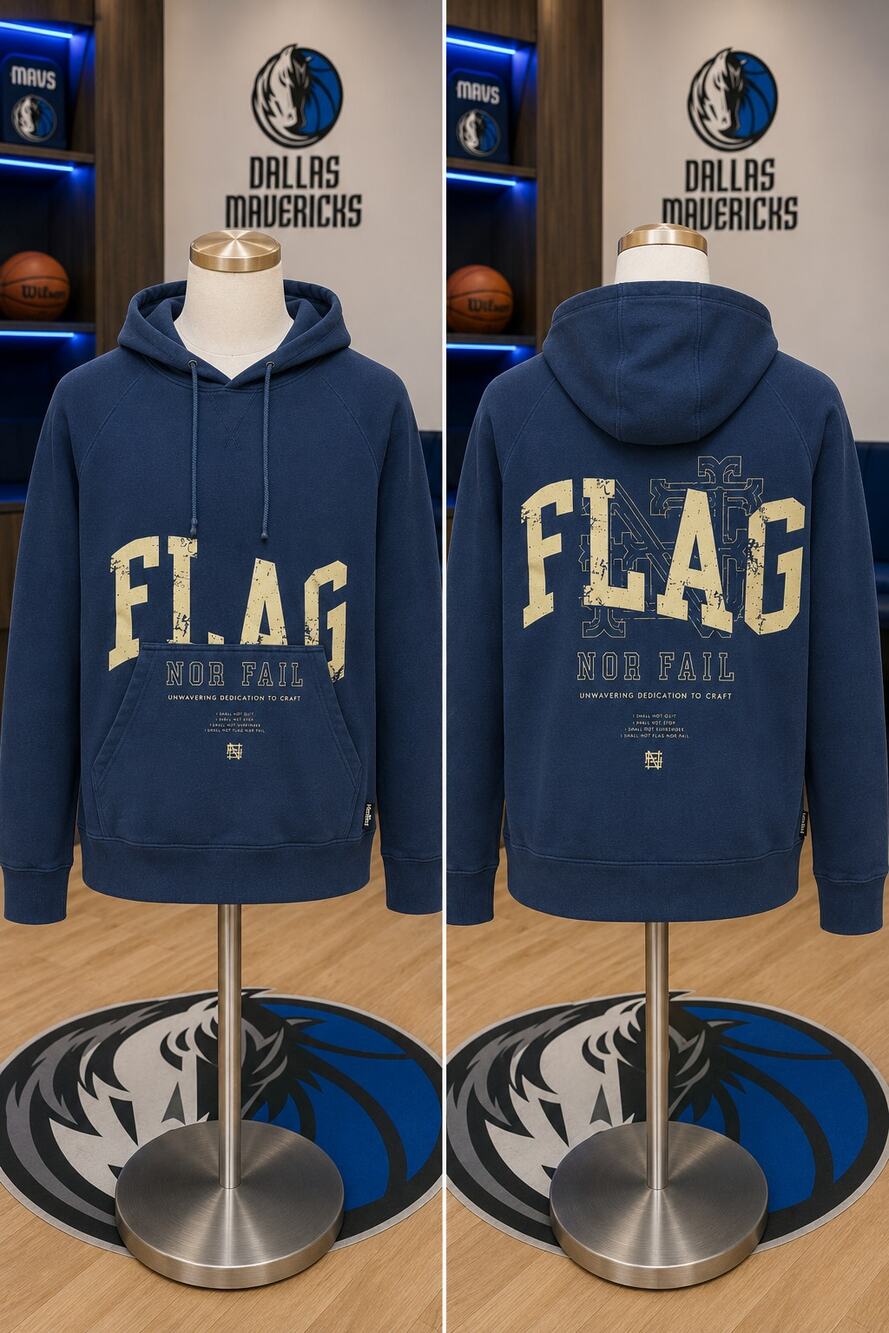 Flag Nor Fail FNF Navy Graphic Pullover Hoodie M Medium